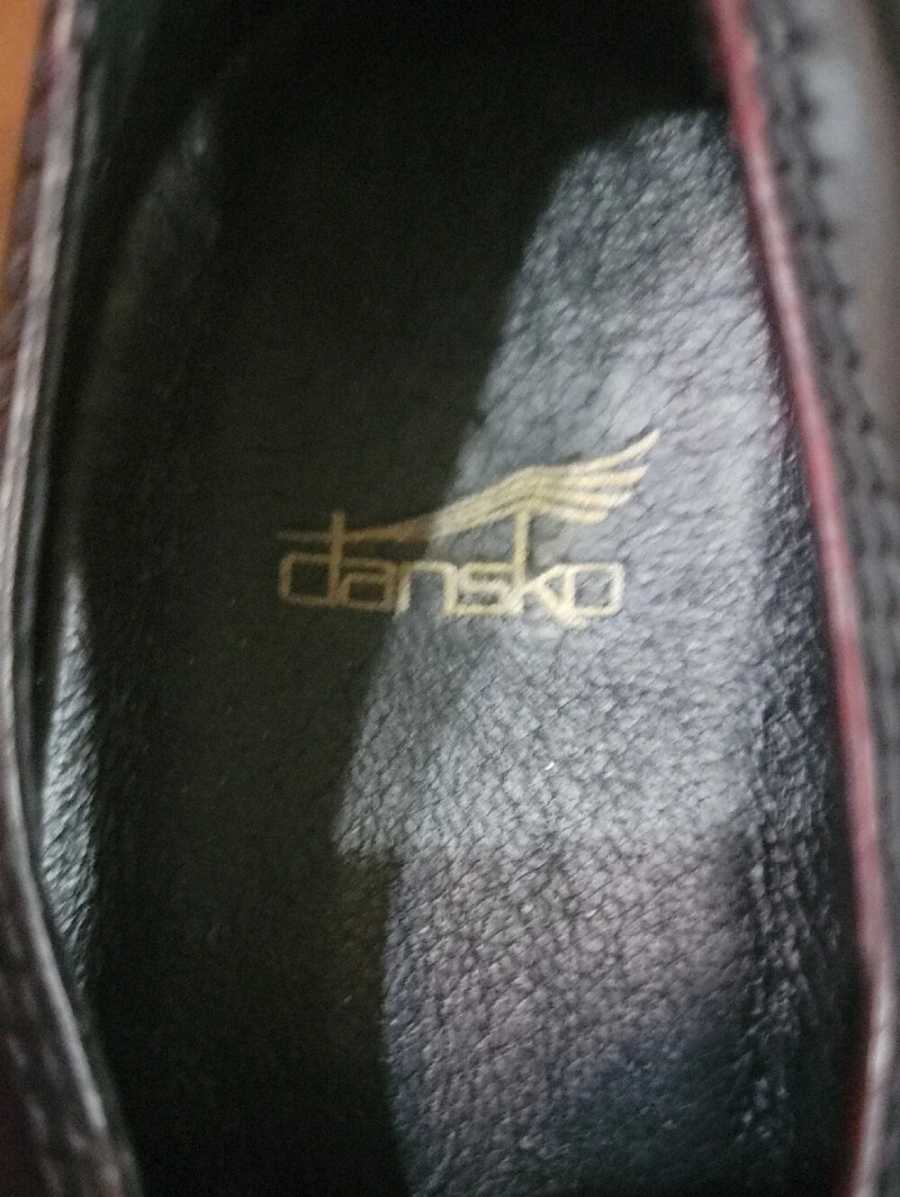 Dansko Women's Burgundy Slip-On Leather Loafers with Decorative Stitching